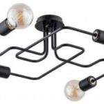 Lampa sufitowa typu plafon 4 punktowa, wykonana z metalu w kolorze czarnym.