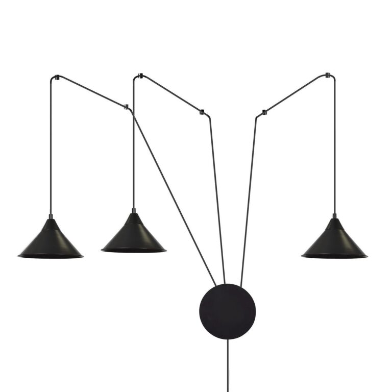 Lampa wisząca ABRAMO czarna 3-punktowa 160/3