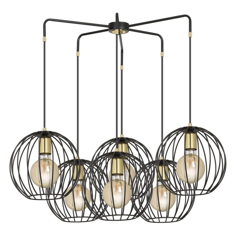 Lampa wisząca ALBIO czarna 6-punktowa 144/6