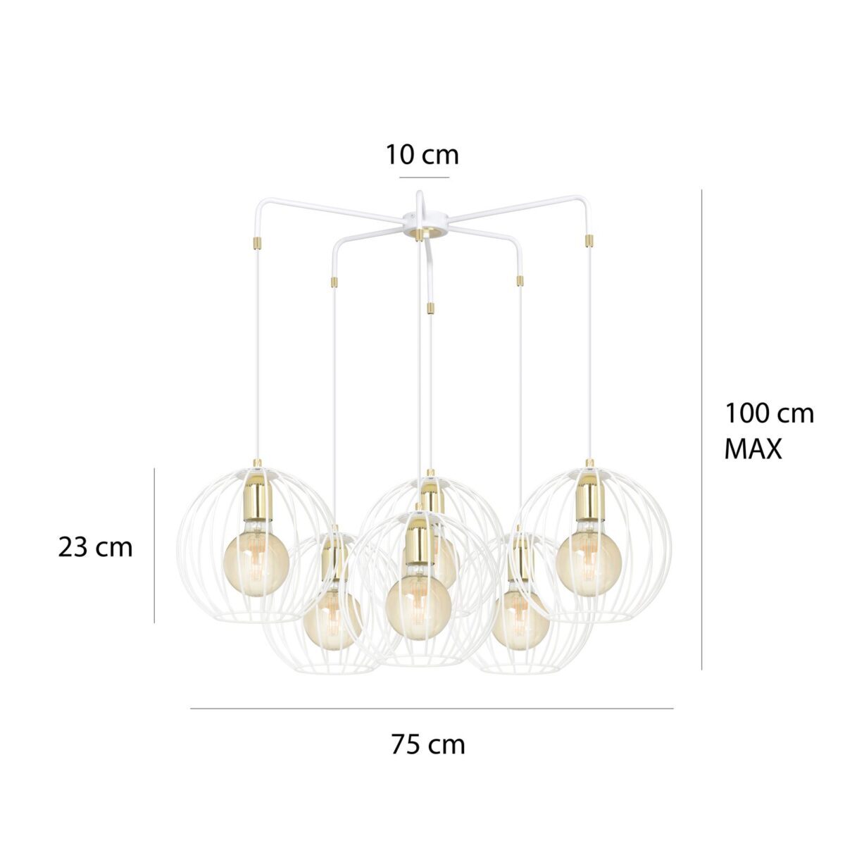 Lampa wisząca ALBIO biała 6-punktowa 145/6