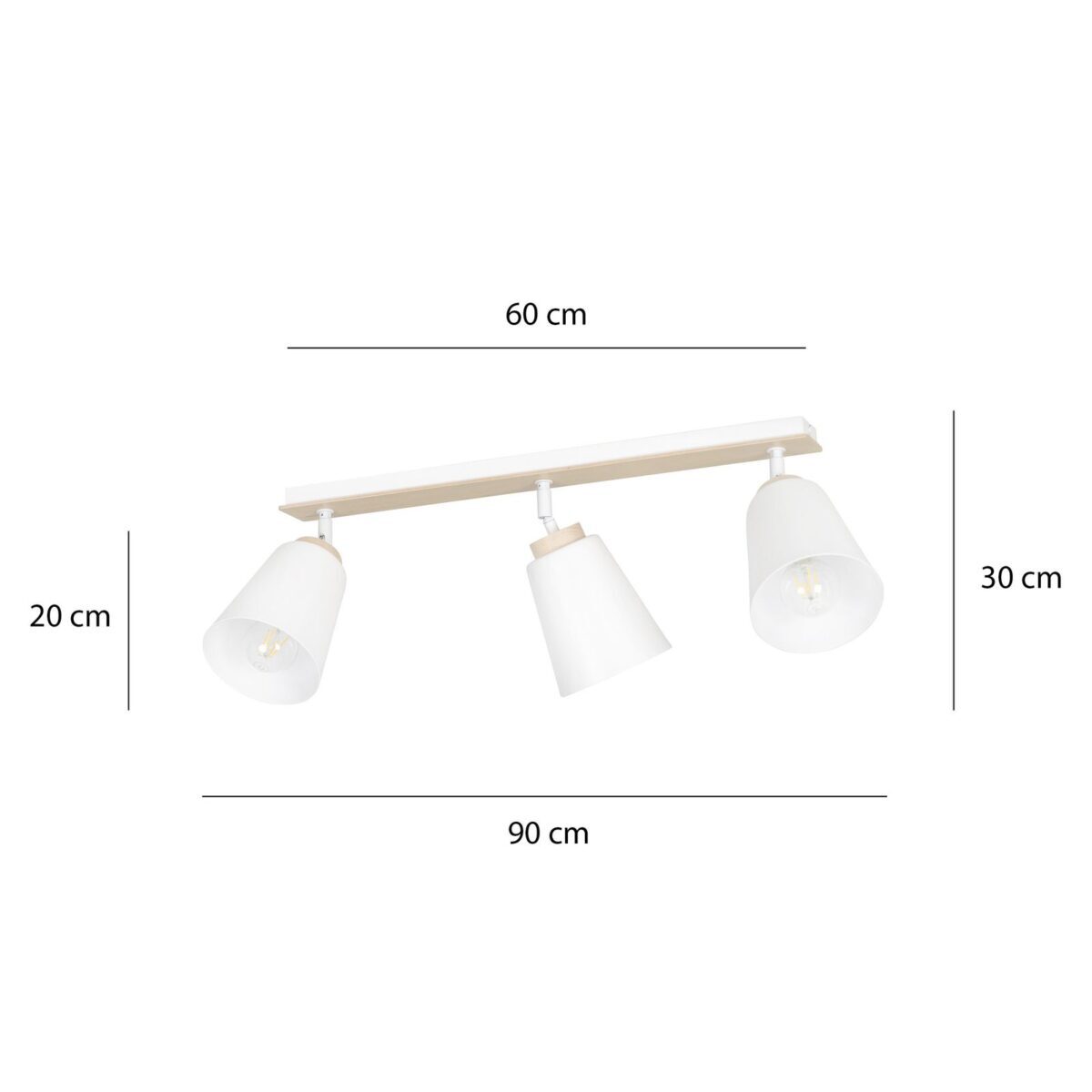 Lampa sufitowa ATLAS biała 3-punktowa 724/3