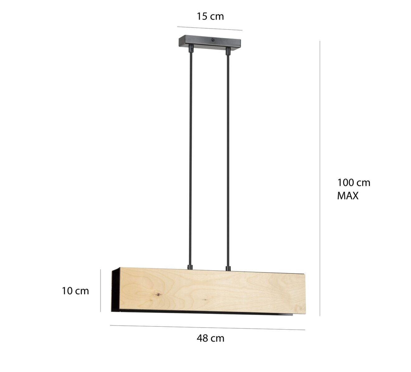 Lampa wisząca CARLO czarna 2-punktowa 610/2