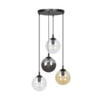 Lampa wisząca COSMO czarna/mix PREMIUM 4-punktowa 714/4PREM