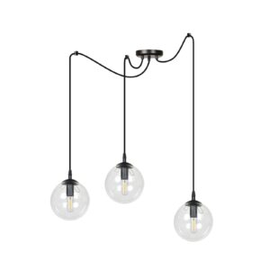 Lampa wisząca GIGI czarna transparentna 3-punktowa 936/3