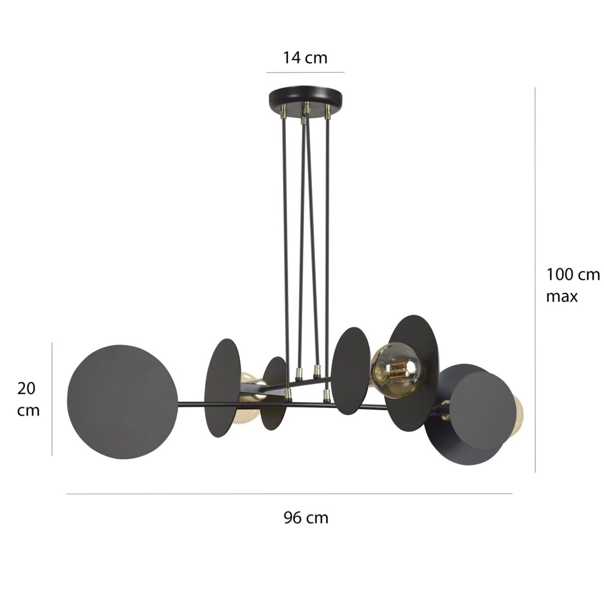 Lampa wisząca IDEA czarna 4-punktowa 792/4