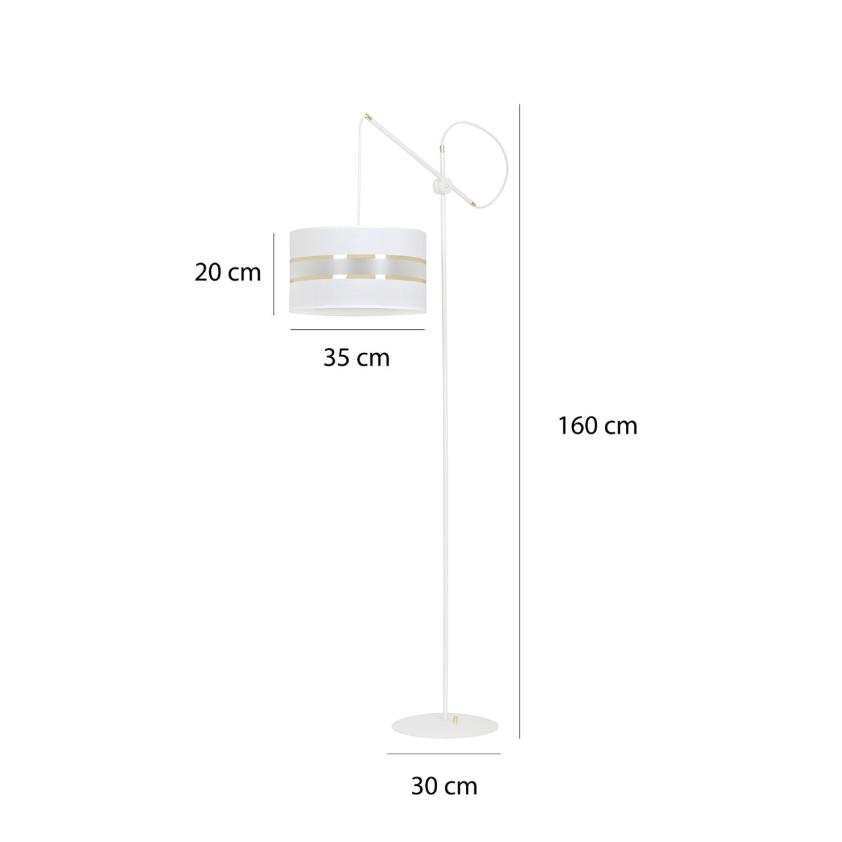 Lampa podłogowa w kolorze białym 1-punktowa