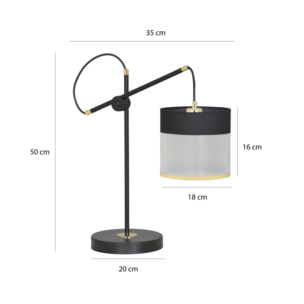 Lampka stołowa nocna MONOLIT LN1 czarna 1-punktowa 588/LN1