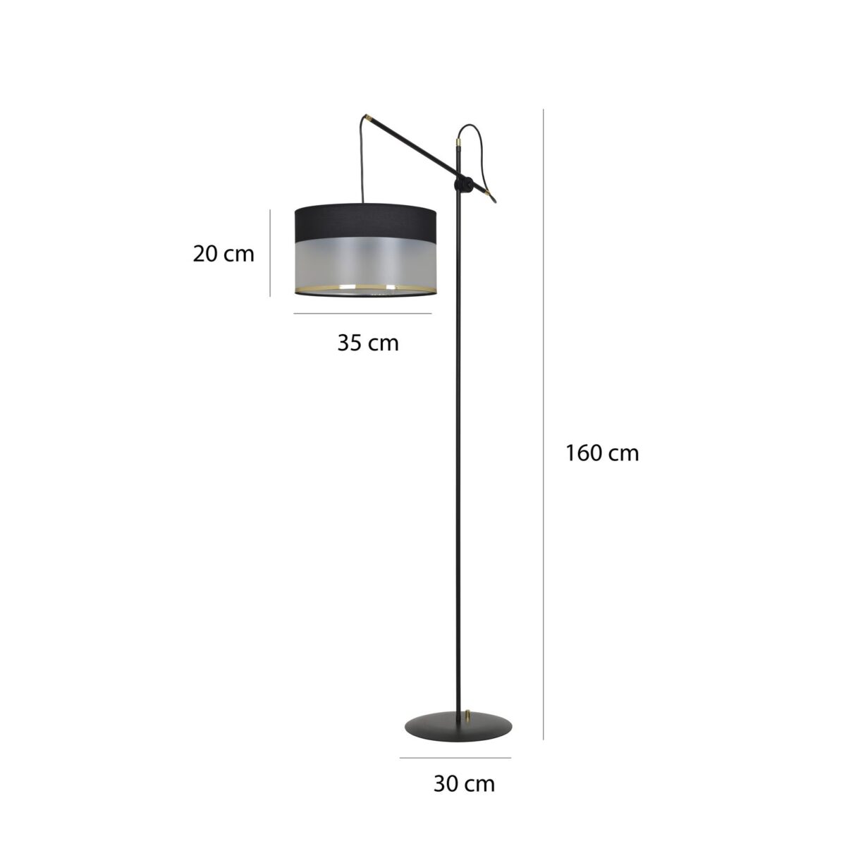 Lampa podłogowa MONOLIT LP1 czarna 1-punktowa 588/LP1