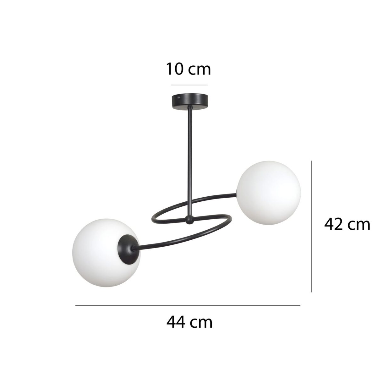 Lampa sufitowa SELBI czarna 2-punktowa 734/2B