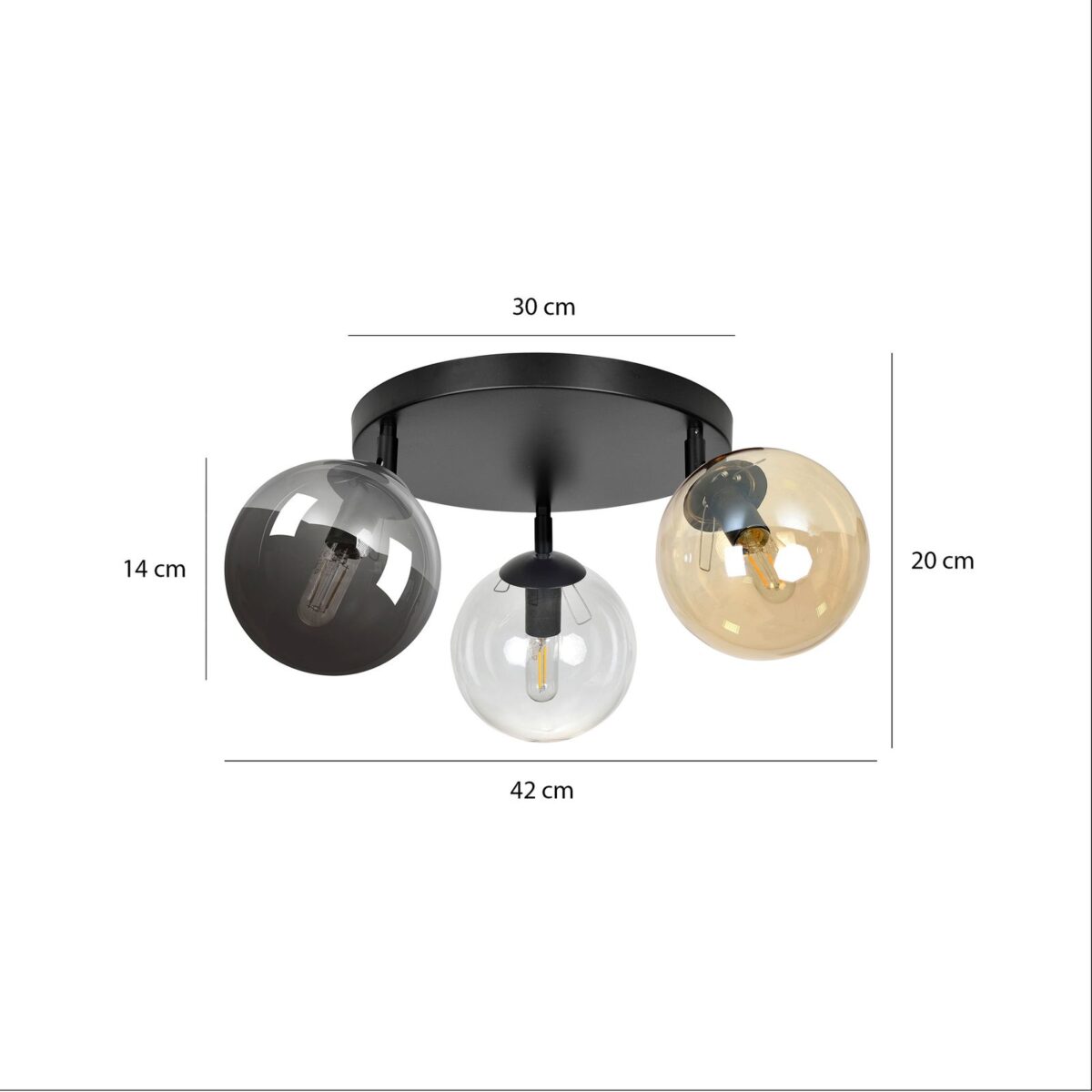 Lampa sufitowa TOFIA czarna/mix1 PREMIUM 3-punktowa 779/3APREM