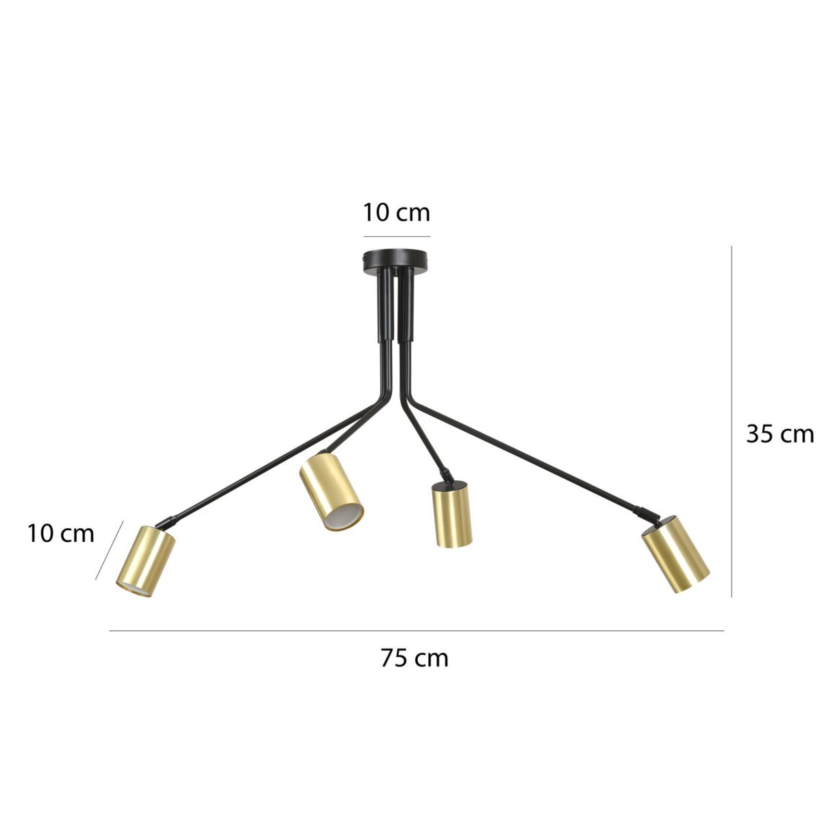 Lampa sufitowa VERNO czarna 4-punktowa 655/4