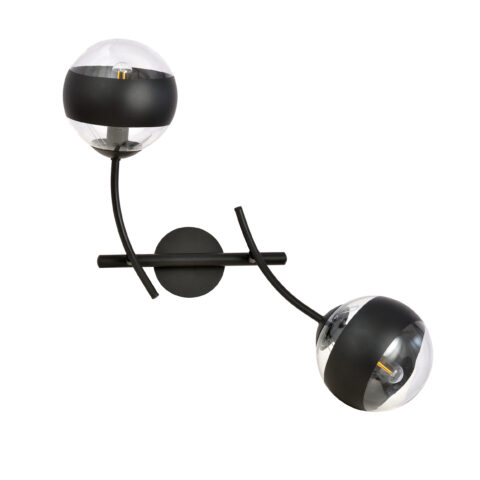 HUNTER K2 Czarna Lampa Kinkiet Ścienny Nowoczesny Led 1101/K2