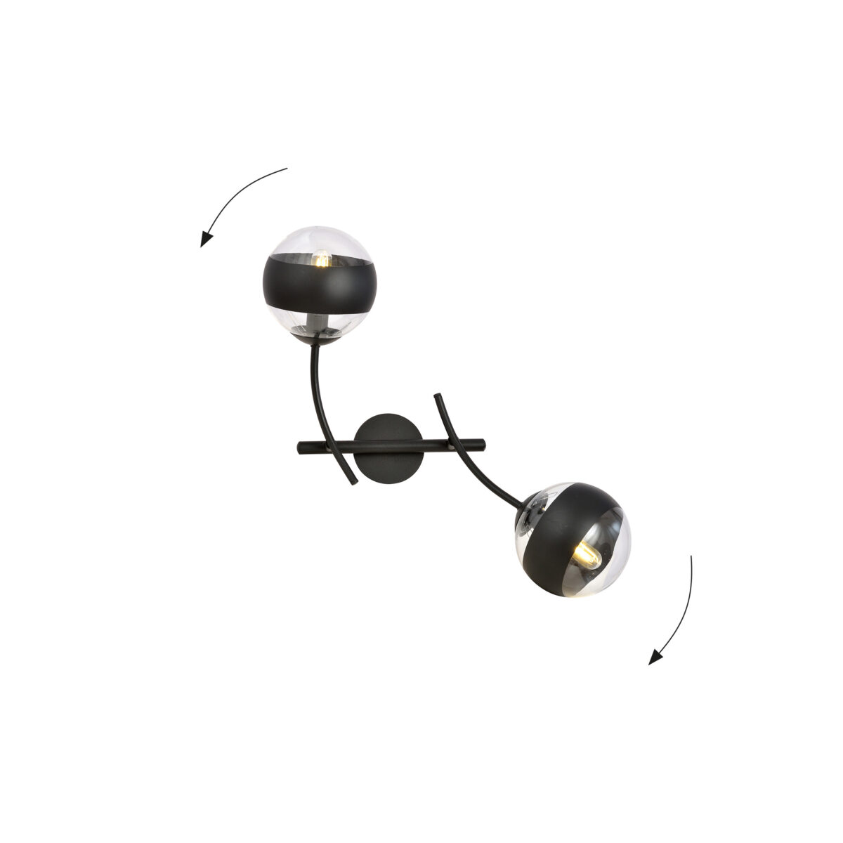 HUNTER K2 Czarna Lampa Kinkiet Ścienny Nowoczesny Led 1101/K2