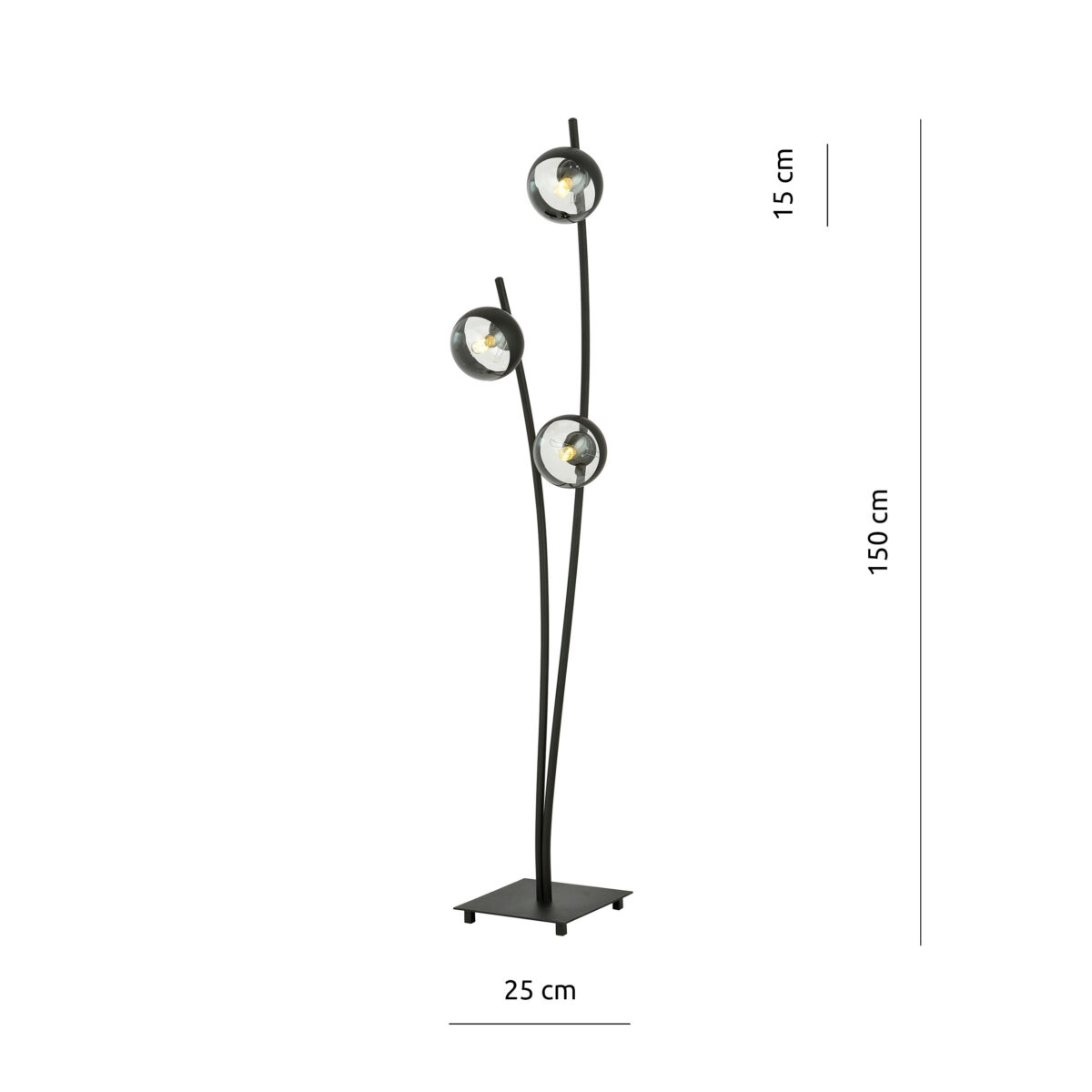 HUNTER LP3 Czarna Lampa Podłogowa Nowoczesna Led 1101/LP3
