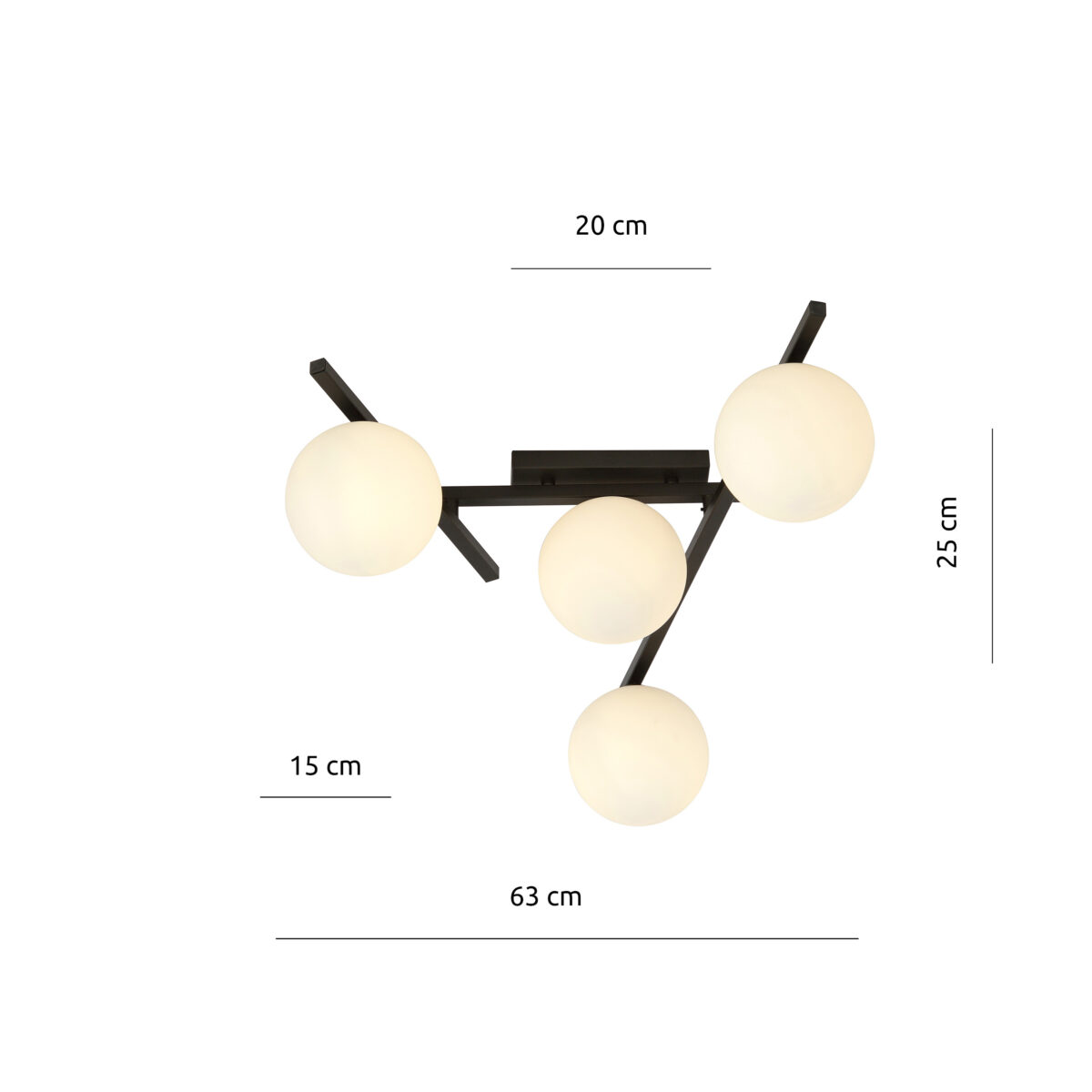 SMART 4 Czarna Lampa Sufitowa Nowoczesna Led 1103/4