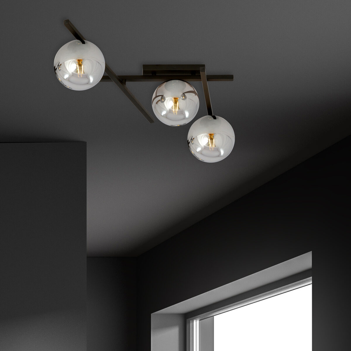SMART 3 Czarna Grafitowa Lampa Sufitowa Nowoczesna Led 1104/3