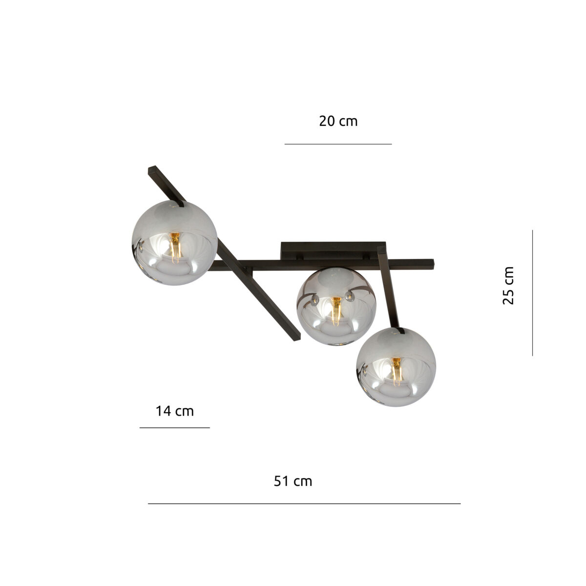 SMART 3 Czarna Grafitowa Lampa Sufitowa Nowoczesna Led 1104/3