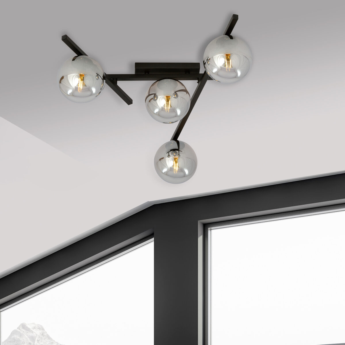 SMART 4 Czarna Grafitowa Lampa Sufitowa Nowoczesna Led 1104/4