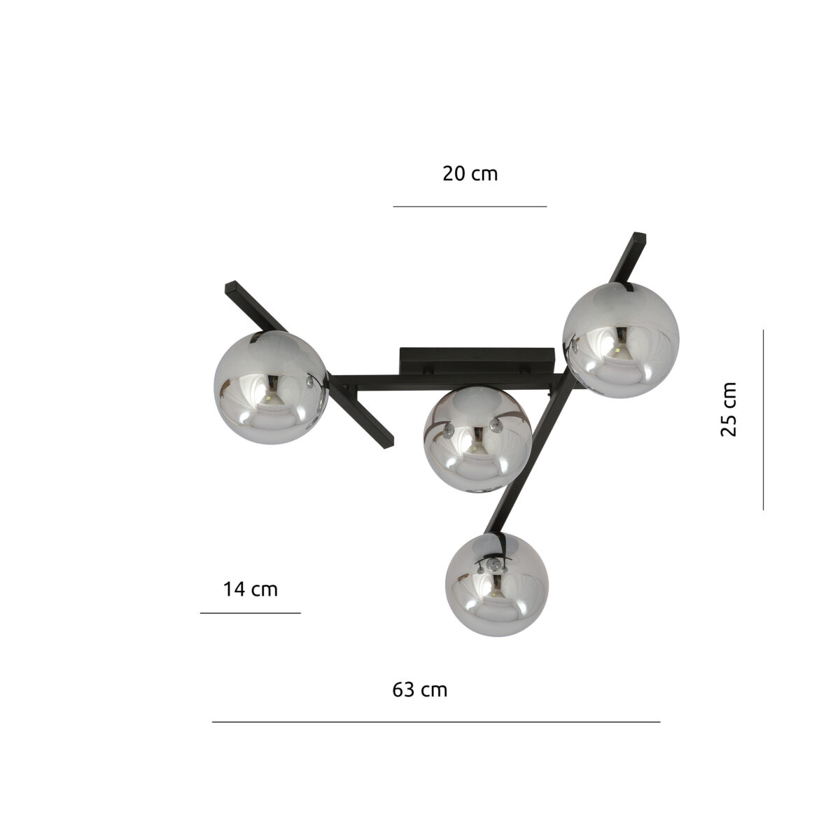 SMART 4 Czarna Grafitowa Lampa Sufitowa Nowoczesna Led 1104/4