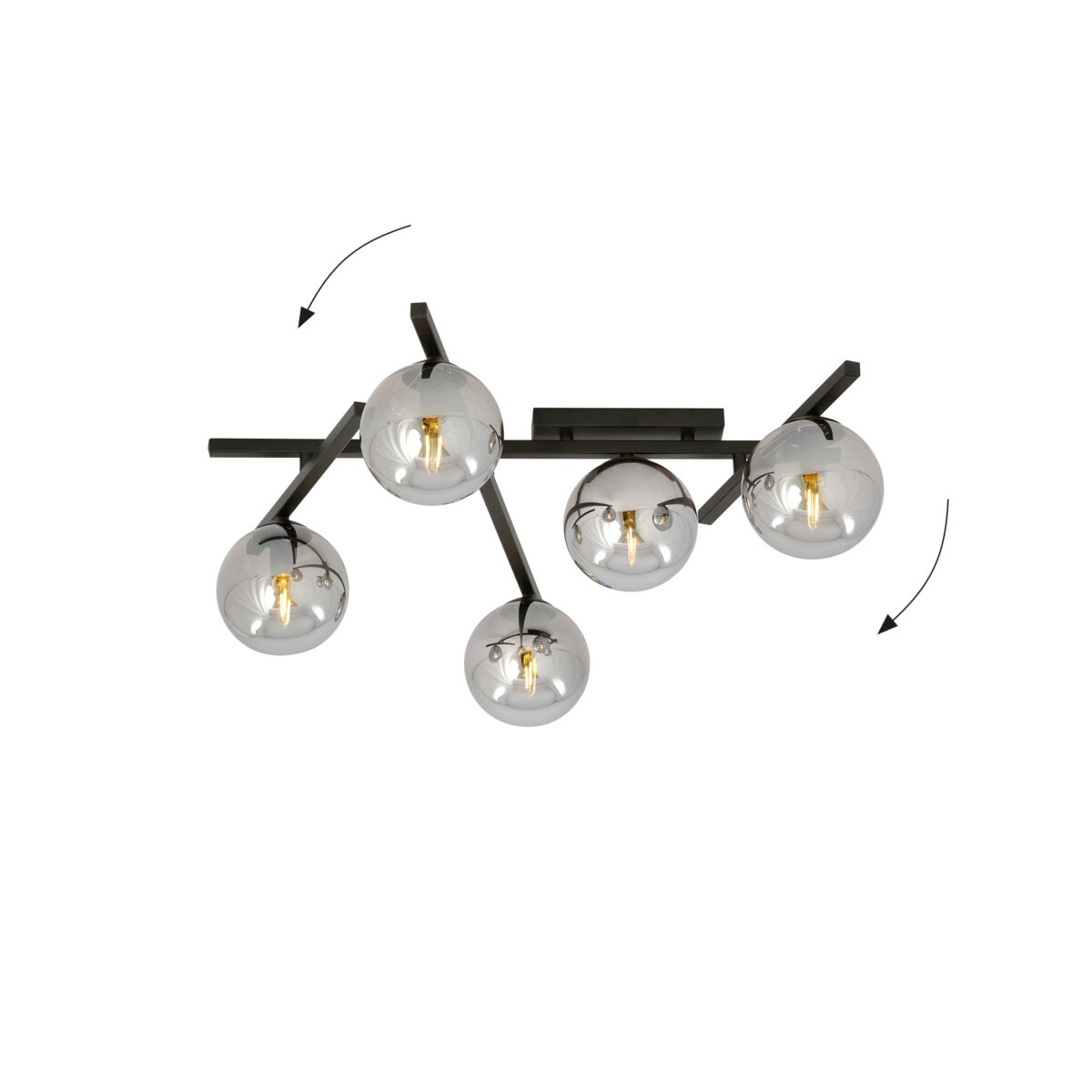 SMART 5 Czarna Grafitowa Lampa Sufitowa Nowoczesna Led 1104/5