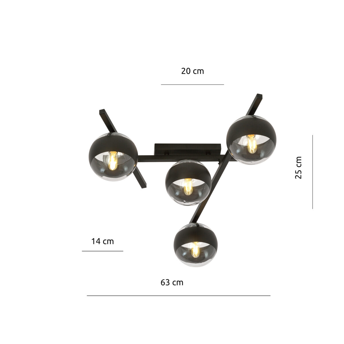 SMART 4 Czarna Lampa Sufitowa Nowoczesna Led 1105/4