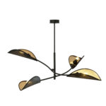 LOTUS 4 Czarna Złota Lampa Sufitowa Nowoczesna Led 1106/4
