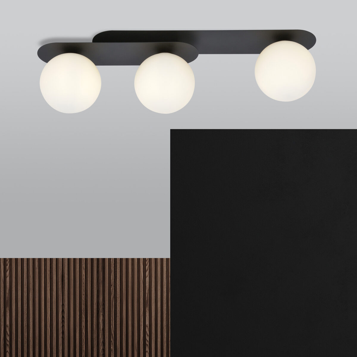 PLAZA 3 Czarna Lampa Sufitowa Nowoczesna Led 1118/3