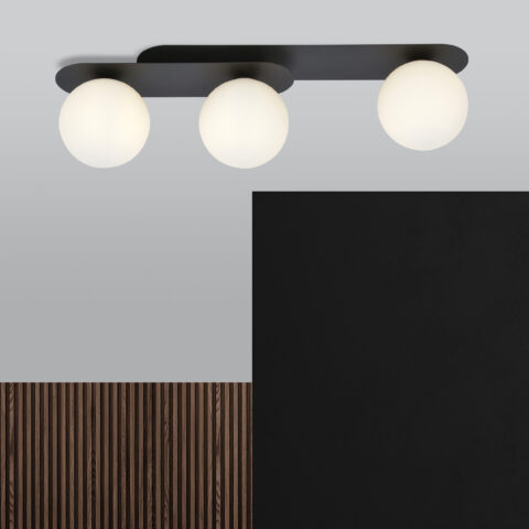 PLAZA 3 Czarna Lampa Sufitowa Nowoczesna Led 1118/3
