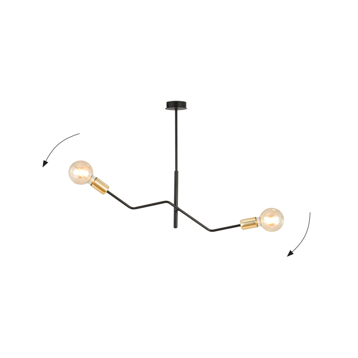 BOLT 2 Czarna Złota Lampa Sufitowa Nowoczesna Led 1125/2