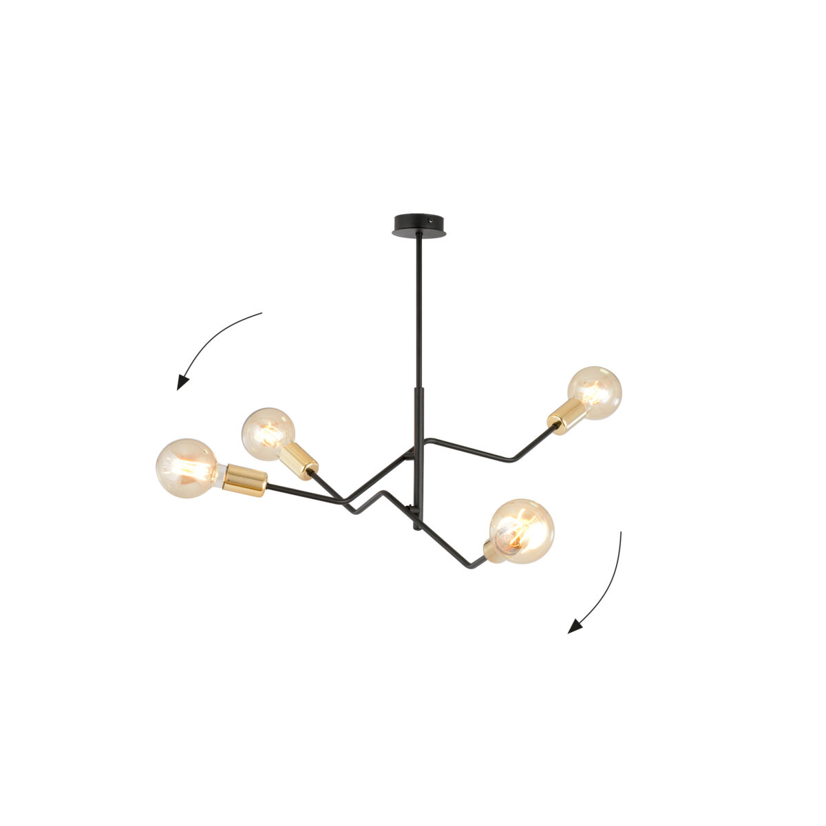 BOLT 4 Czarna Złota Lampa Sufitowa Nowoczesna Led 1125/4