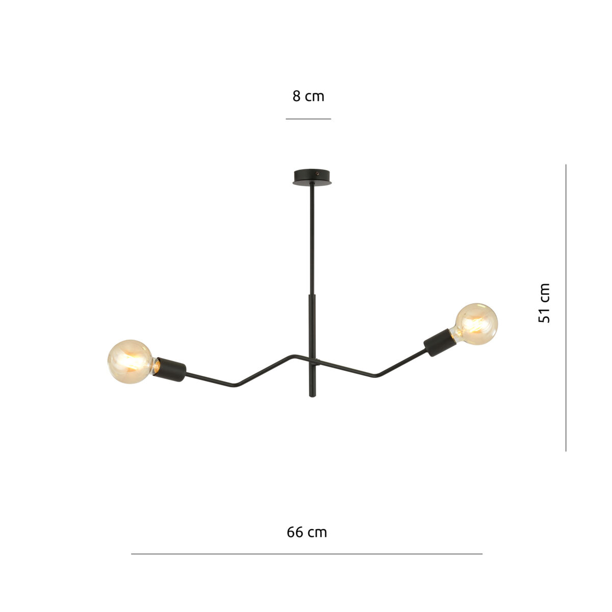 FRIX 2 Czarna Lampa Sufitowa Nowoczesna Led 1126/2