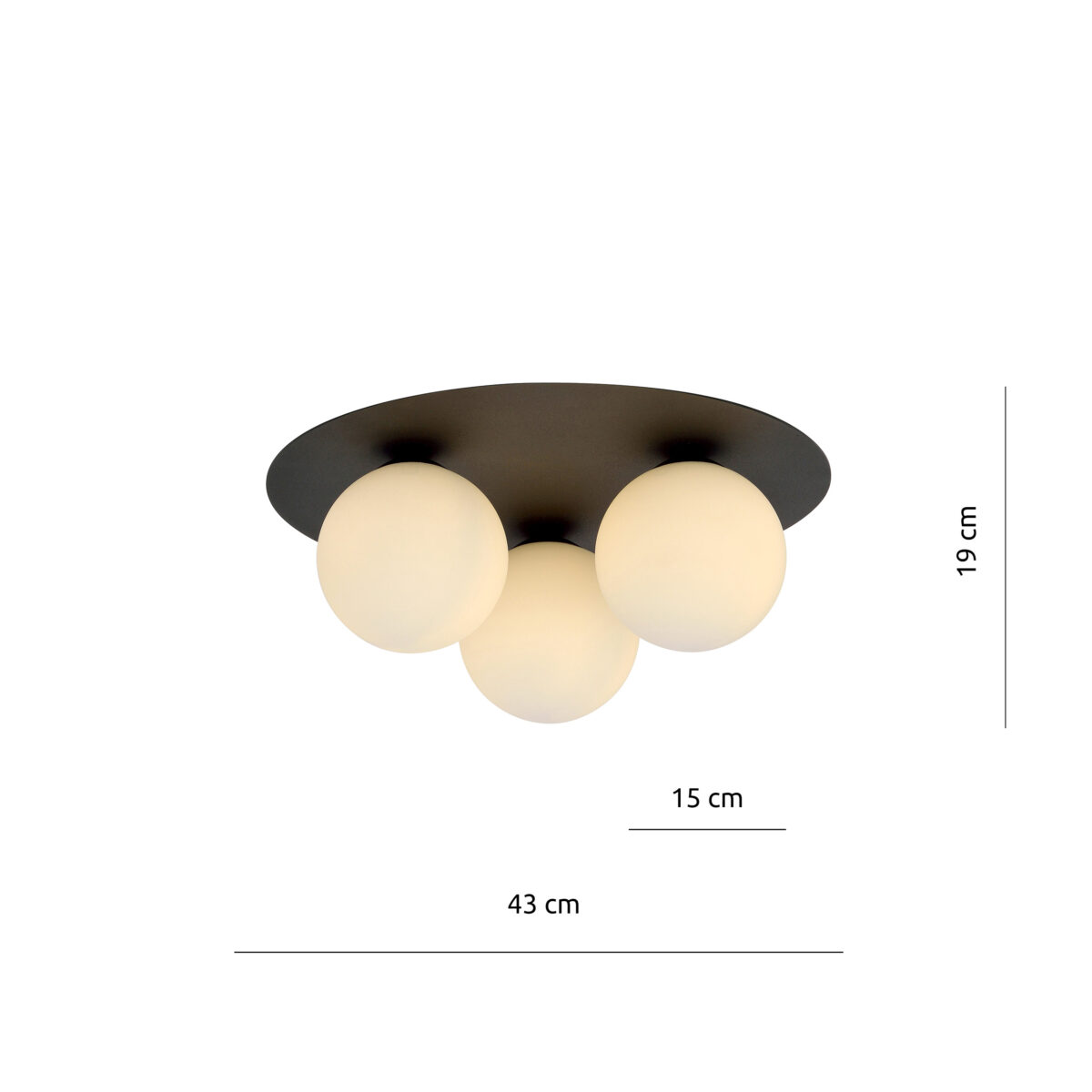 SOLAR 3 Czarna Lampa Sufitowa Nowoczesna Led 1127/3