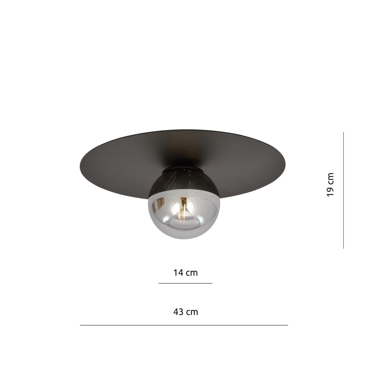 SOLAR 1 Czarna Grafitowa Lampa Sufitowa Nowoczesna Led 1128/1
