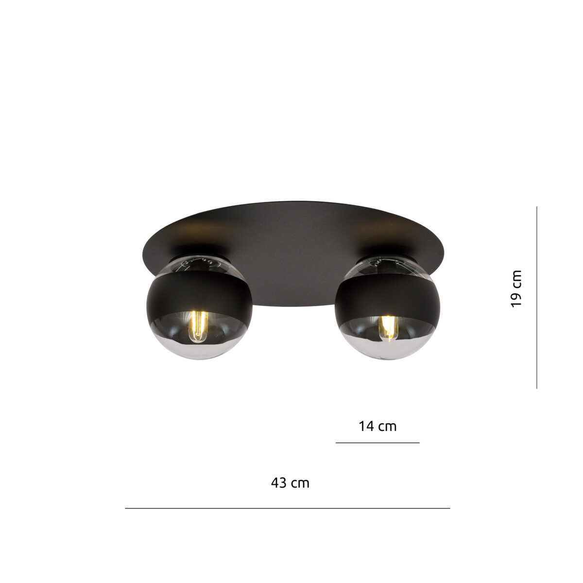 SOLAR 2 Czarna Lampa Sufitowa Nowoczesna Led 1129/2