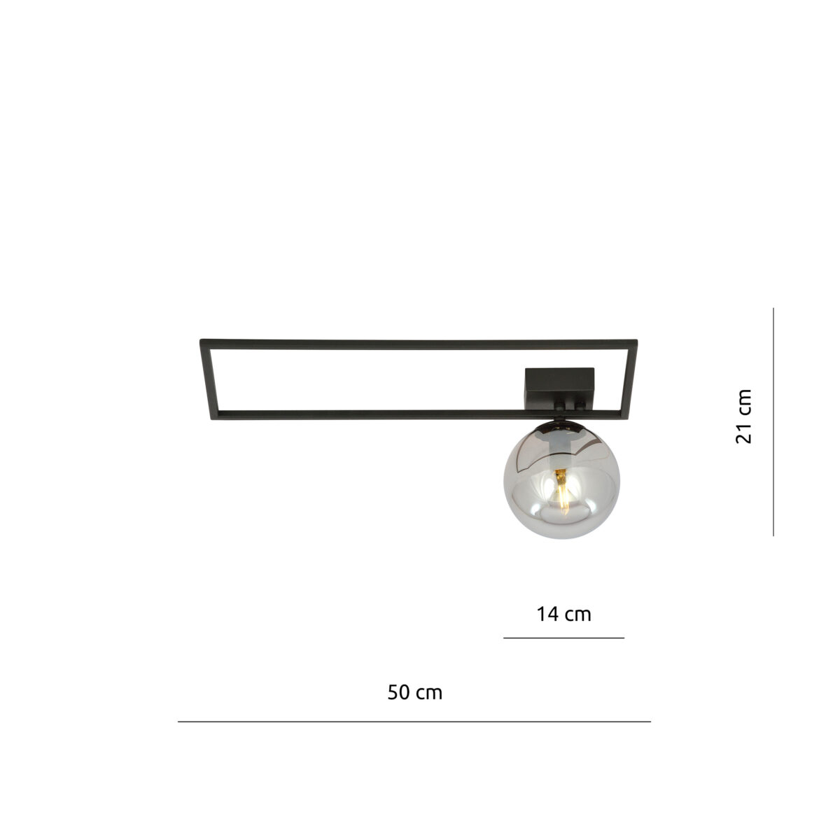 IMAGO 1A Czarna Grafitowa Lampa Sufitowa Nowoczesna Led 1131/1A