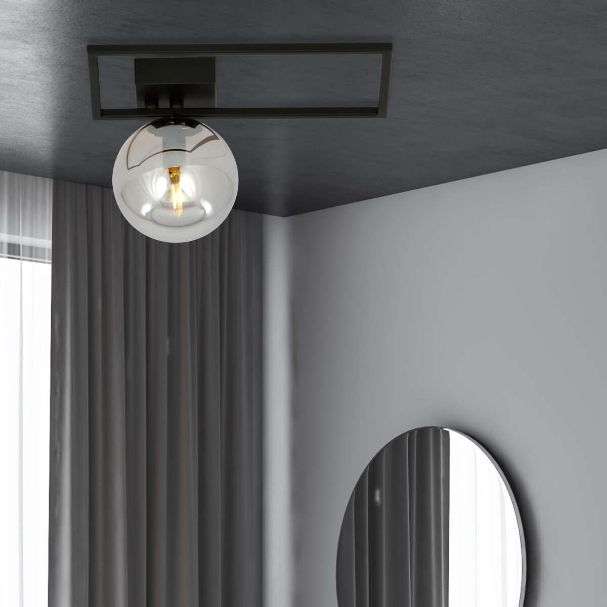 IMAGO 1D Czarna Grafitowa Lampa Sufitowa Nowoczesna Led 1131/1D