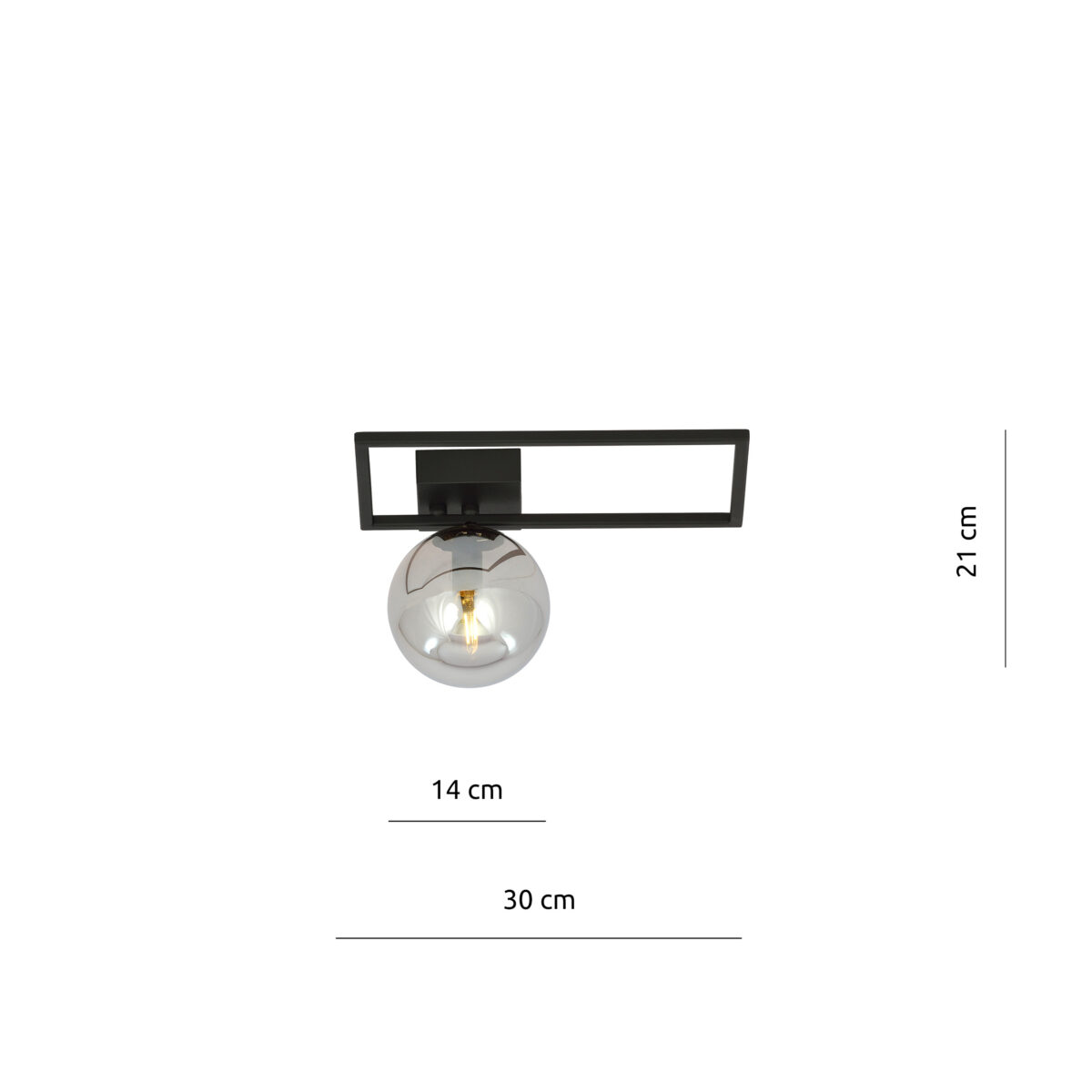 IMAGO 1D Czarna Grafitowa Lampa Sufitowa Nowoczesna Led 1131/1D