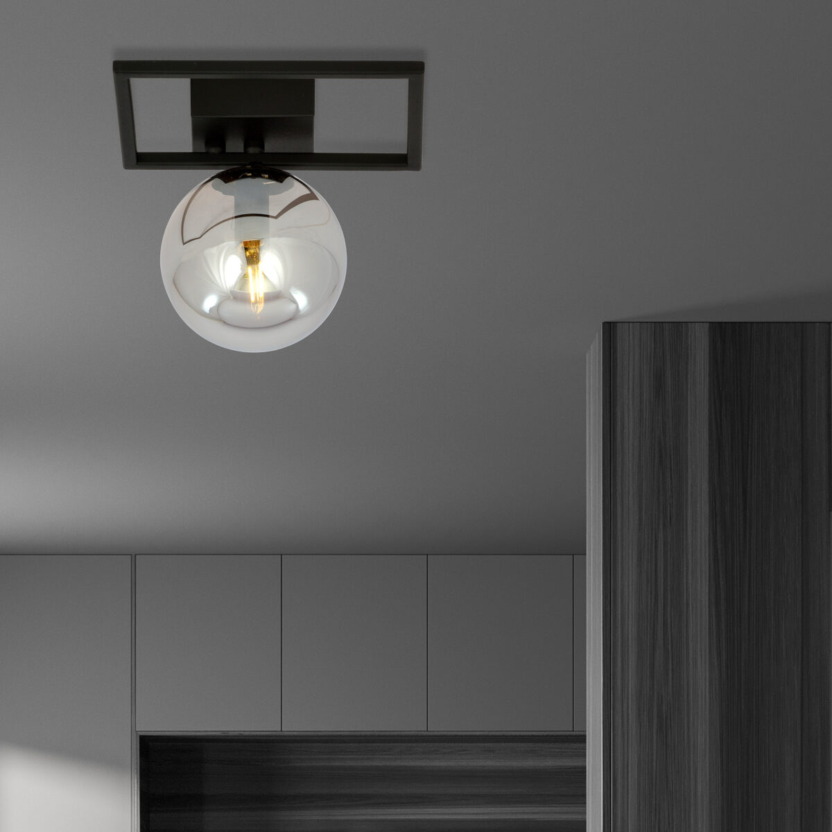 IMAGO 1E Czarna Grafitowa Lampa Sufitowa Nowoczesna Led 1131/1E