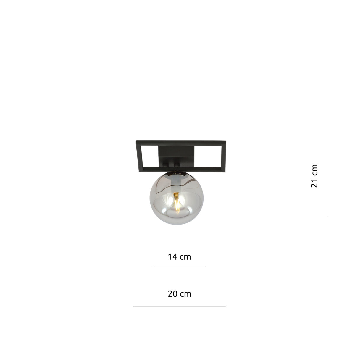 IMAGO 1E Czarna Grafitowa Lampa Sufitowa Nowoczesna Led 1131/1E
