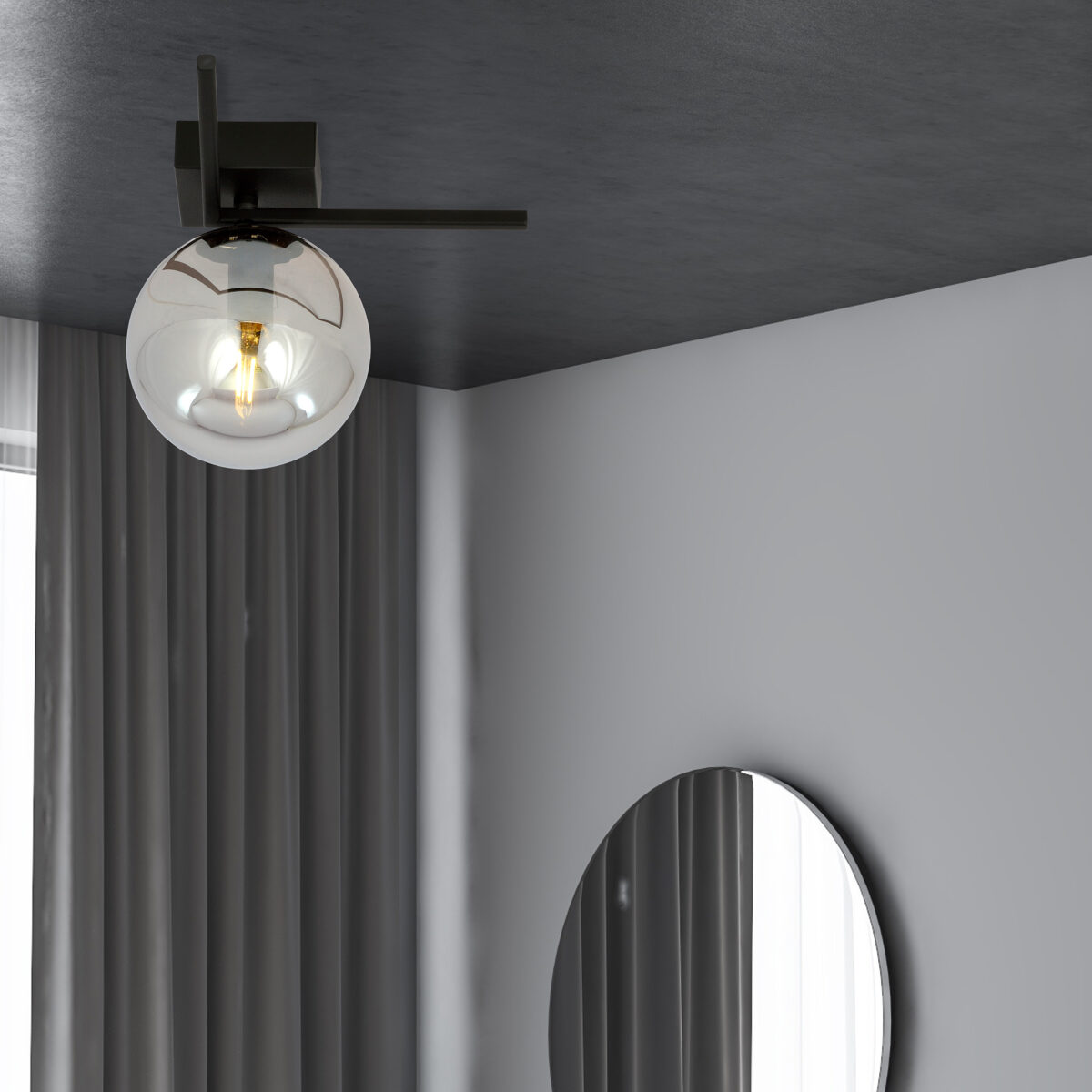 IMAGO 1G Czarna Grafitowa Lampa Sufitowa Nowoczesna Led 1131/1G
