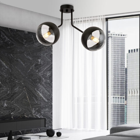 NOVA 2 Czarna Lampa Sufitowa Nowoczesna Led 1139/2
