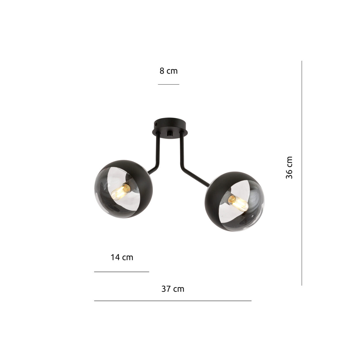 NOVA 2 Czarna Lampa Sufitowa Nowoczesna Led 1139/2