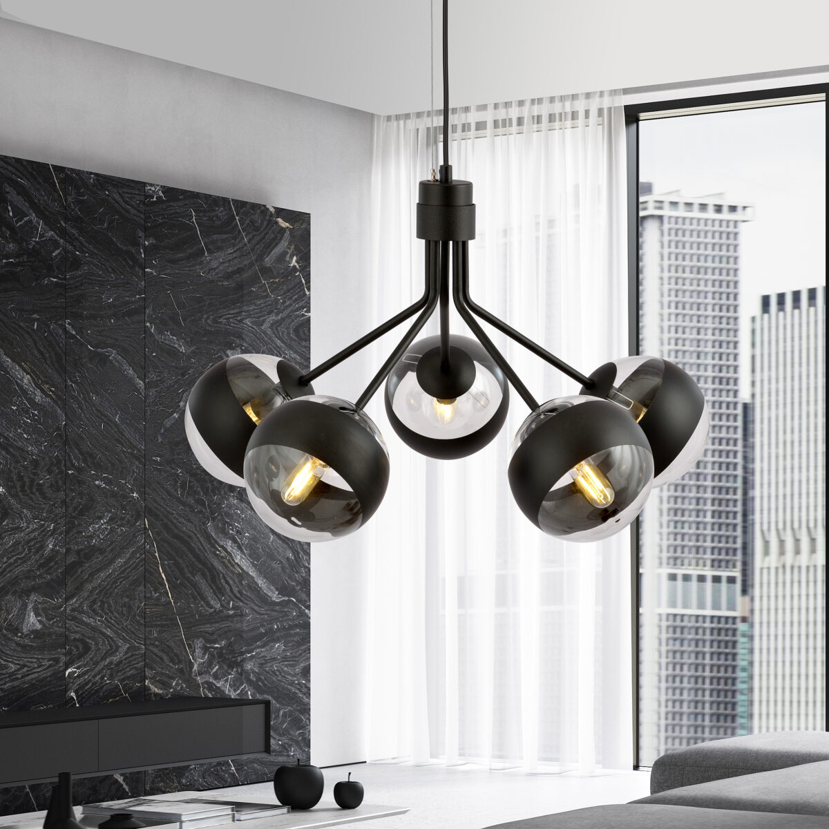 NOVA 5 Czarna Lampa Wisząca Nowoczesna Led 1139/5