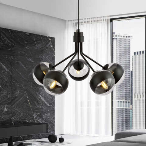 NOVA 5 Czarna Lampa Wisząca Nowoczesna Led 1139/5