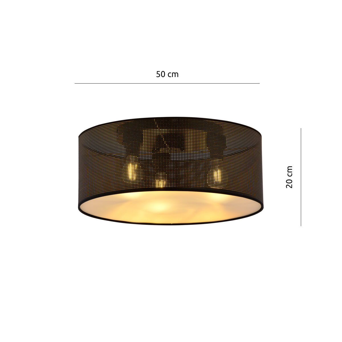 ASTON 3 Czarna Złota Lampa Sufitowa Nowoczesna Led 1148/3