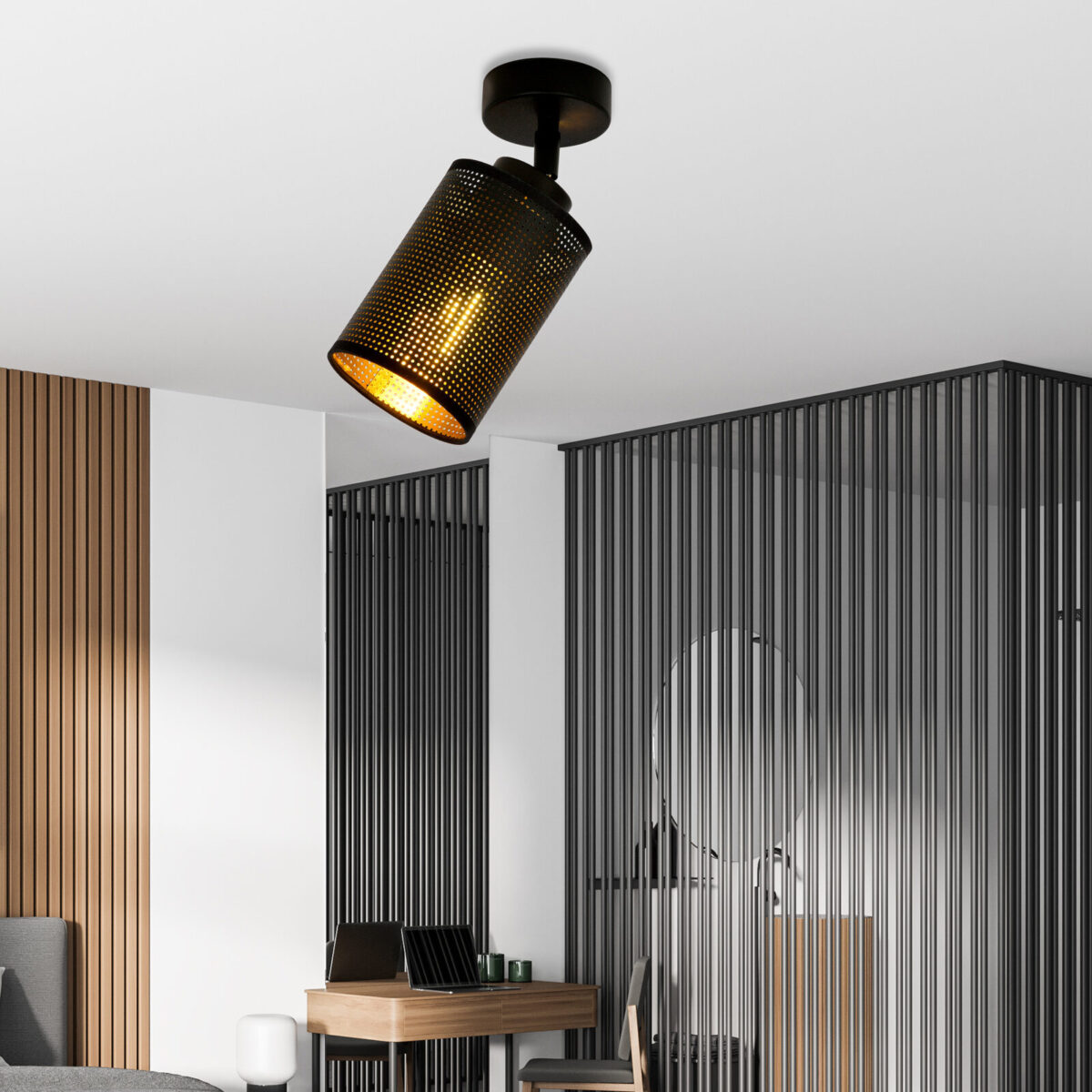 BRONX 1 Czarna Lampa Sufitowa Nowoczesna Led 1152/1