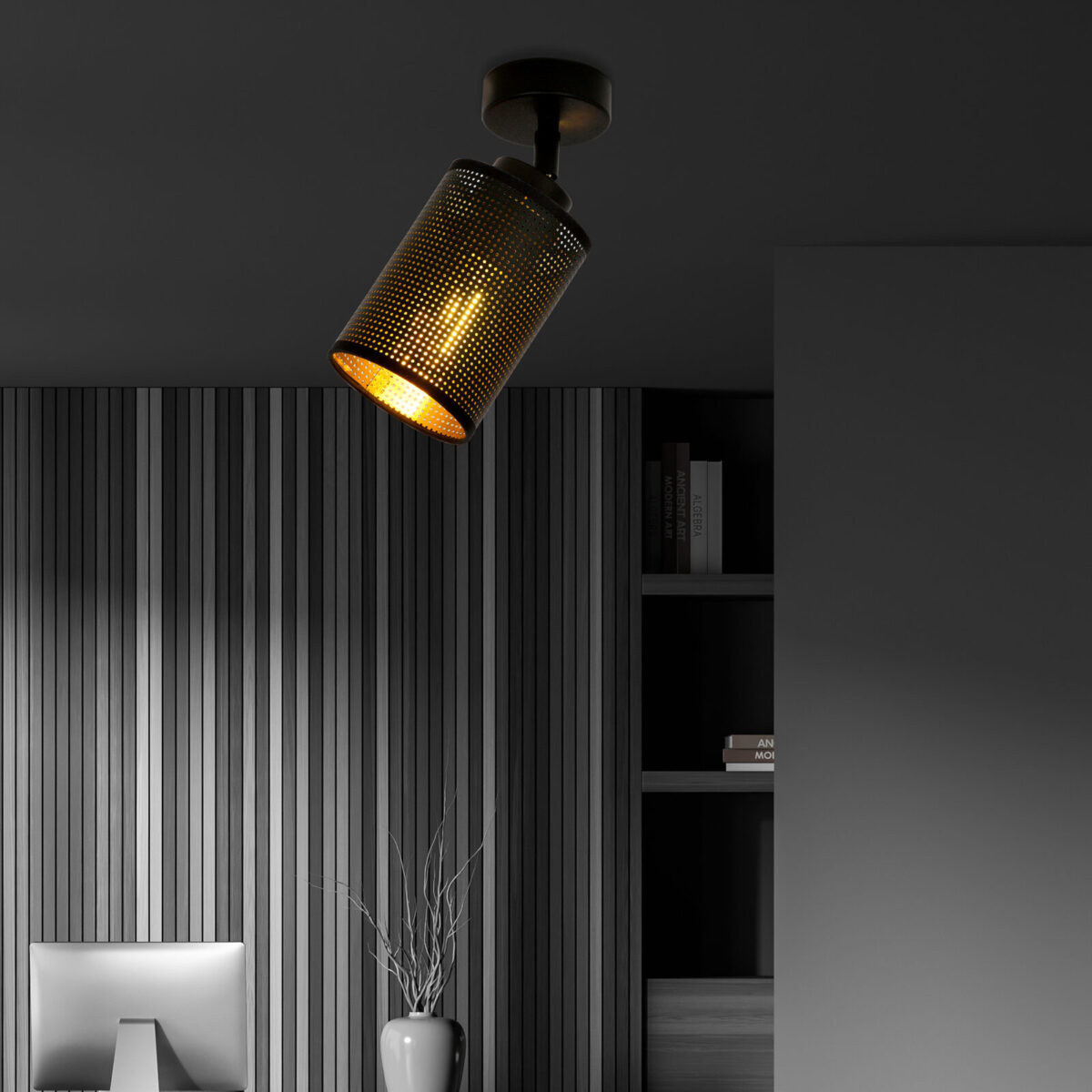 BRONX 1 Czarna Lampa Sufitowa Nowoczesna Led 1152/1