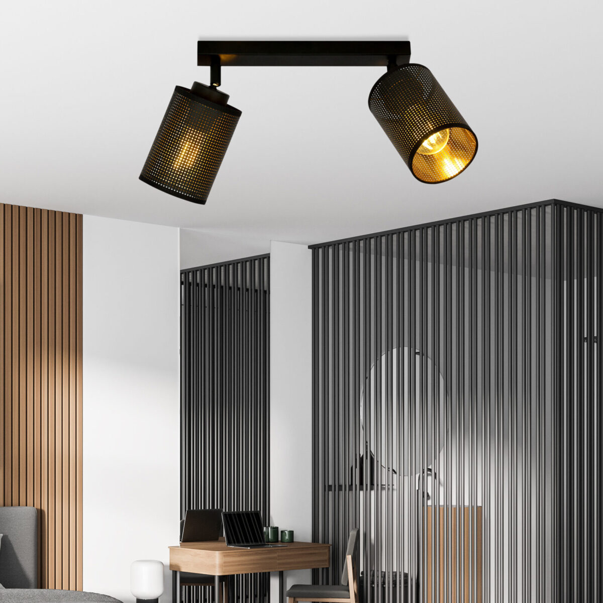 BRONX 2 Czarna Lampa Sufitowa Nowoczesna Led 1152/2