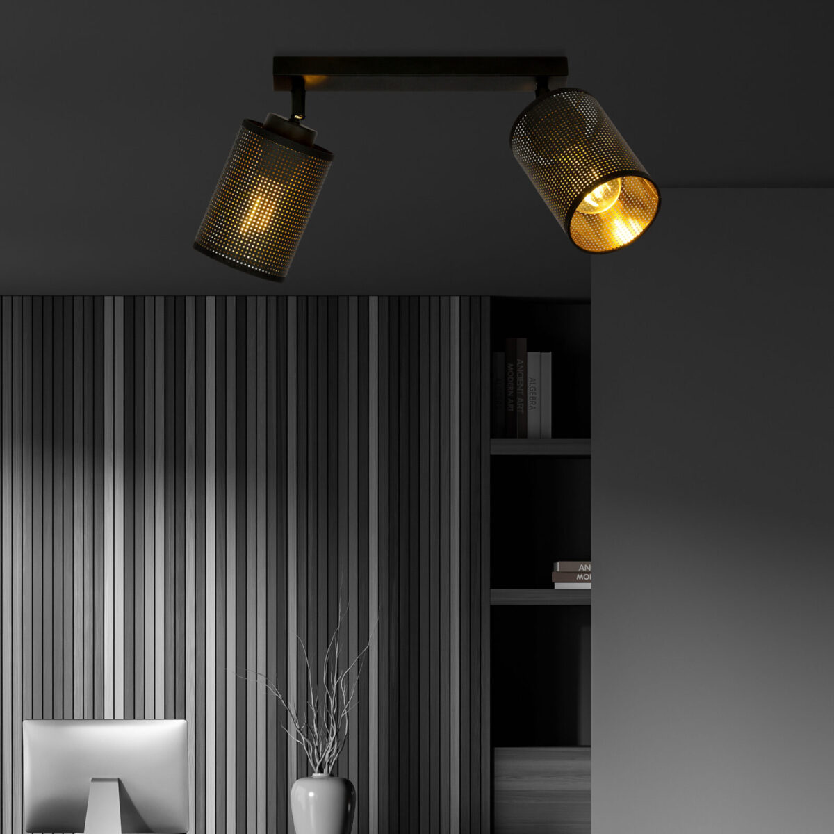 BRONX 2 Czarna Lampa Sufitowa Nowoczesna Led 1152/2