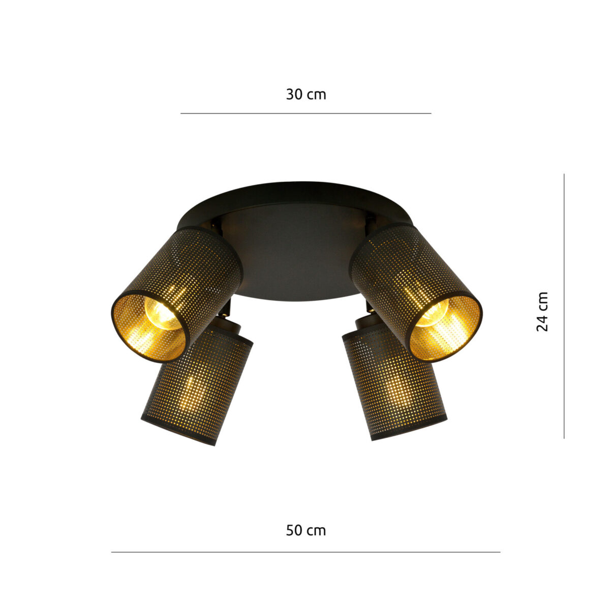 BRONX 4 PREMIUM Czarna Lampa Sufitowa Nowoczesna Led 1152/4PREM